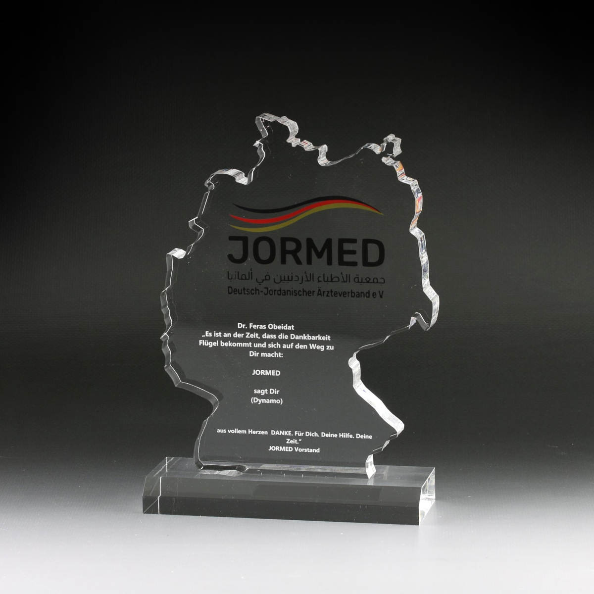 Jormed - Acryl Award mit UV-Druck