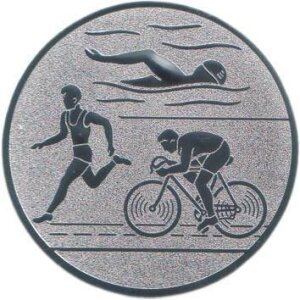 Ansicht Emblem Triathlon Ø50 silber