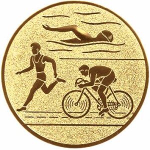 Ansicht Emblem Triathlon Ø50 gold