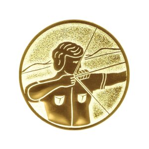 Ansicht Emblem Bogenschütze Ø25 gold