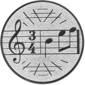 Ansicht Emblem Musiknoten Ø50 silber
