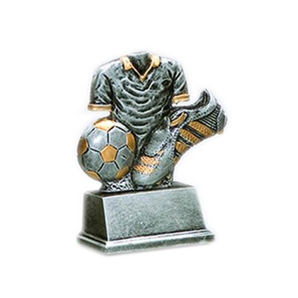 Fußball Pokal "1" Resin Figur 15 cm Turnier Kinder Pokale Trophäe mit Emblem 