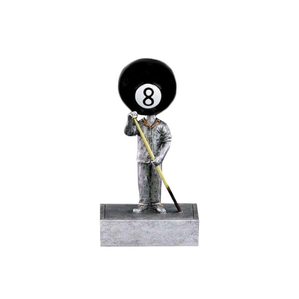 Wackelkopf Pokal Figur Höhe 13,5cm Billard