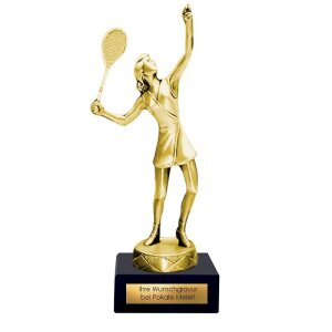 Pokal Tennisspielerin Metallfigur gold | silber