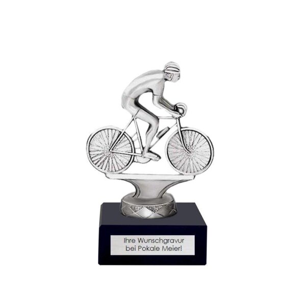 Pokal Radfahrer Metallfigur gold | silber