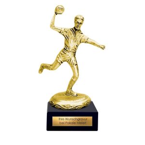 Pokal Handballspieler Metallfigur gold | silber