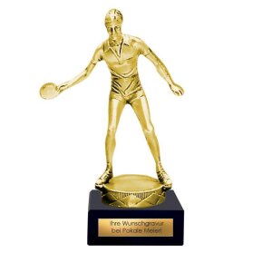 Pokal Tischtennisspieler Metallfigur gold | silber