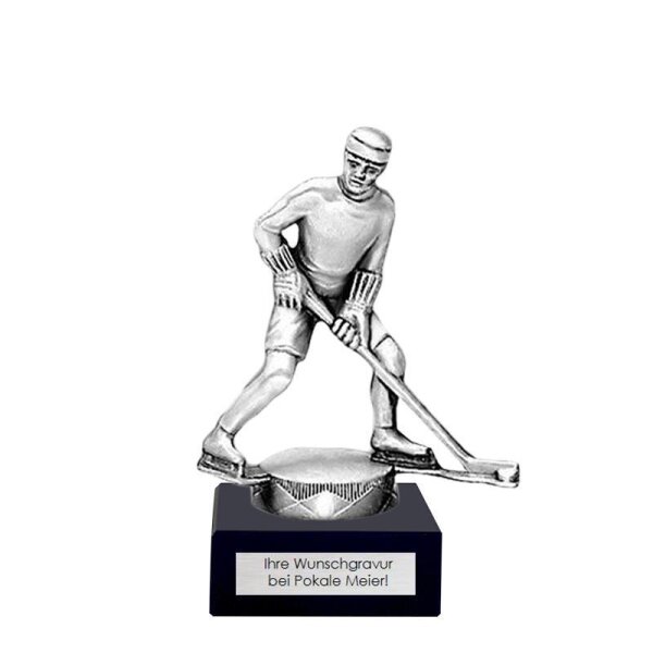 Pokal Eishockeyspieler Metallfigur gold | silber