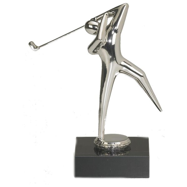 Golf-Figur "Abschlag" Silber 240 mm