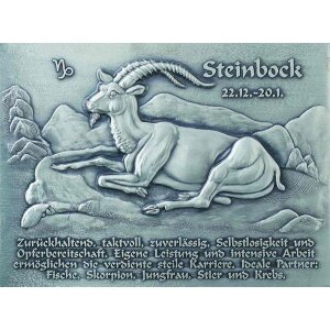 Ansicht Reliefplatte 20 x 15 cm Sternzeichen Steinbock