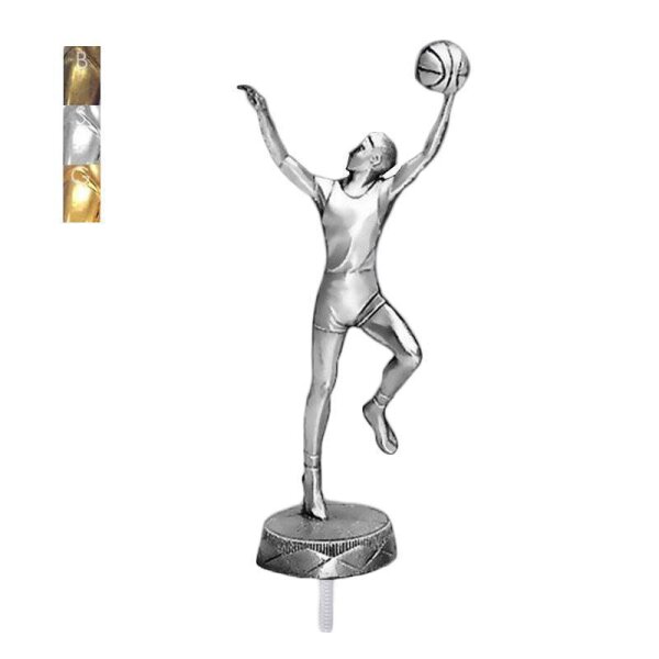 Basketballspieler gold Metallfigur Schraubaufsatz