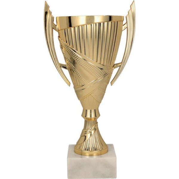 Pokal Pokale mit Gravur einzeln oder als Serie silber blau Höhe 17 cm bis 19 cm 
