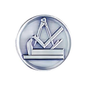 Ansicht 3D Zinn-Emblem Tischler bei Pokale Meier
