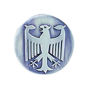 Ansicht 3D Zinn-Emblem Bundesadler bei Pokale Meier