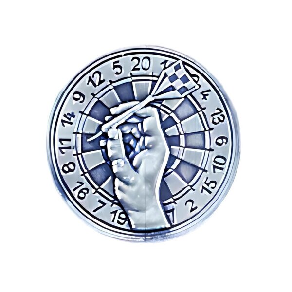 Ansicht 3D Zinn-Emblem Dartscheibe bei Pokale Meier