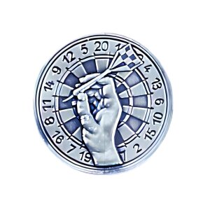 Ansicht 3D Zinn-Emblem Dartscheibe bei Pokale Meier