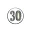 Ansicht 3D Zinn-Emblem Zahl 30 bei Pokale Meier