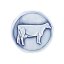 Ansicht 3D Zinn-Emblem Kuh bei Pokale Meier