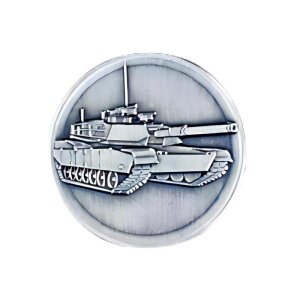 Ansicht 3D Zinn-Emblem US Armee - M1 Panzer bei Pokale Meier