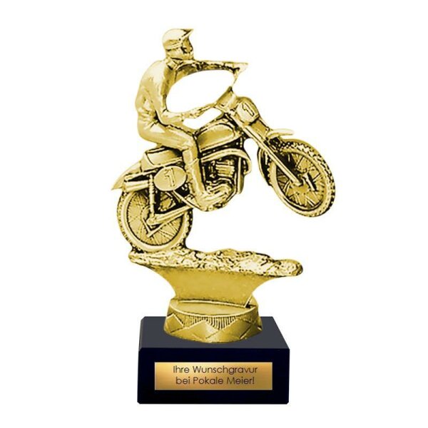 Pokal Motorrad Metallfigur gold Marmor jetzt ansehen