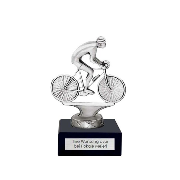 Pokal Radfahrer Metallfigur silber Marmor (65 x 65 x 30 mm) jetzt ansehen