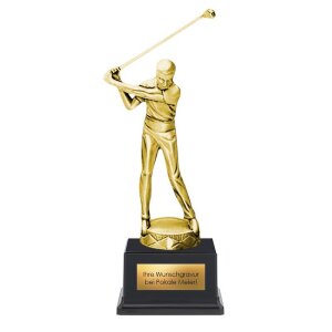 Pokal Golfspieler Metallfigur gold oder silber mit...