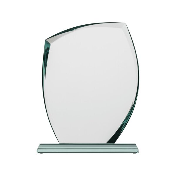 1 Glas-Trophäe mit Emblem laut Liste 20 x20 cm 