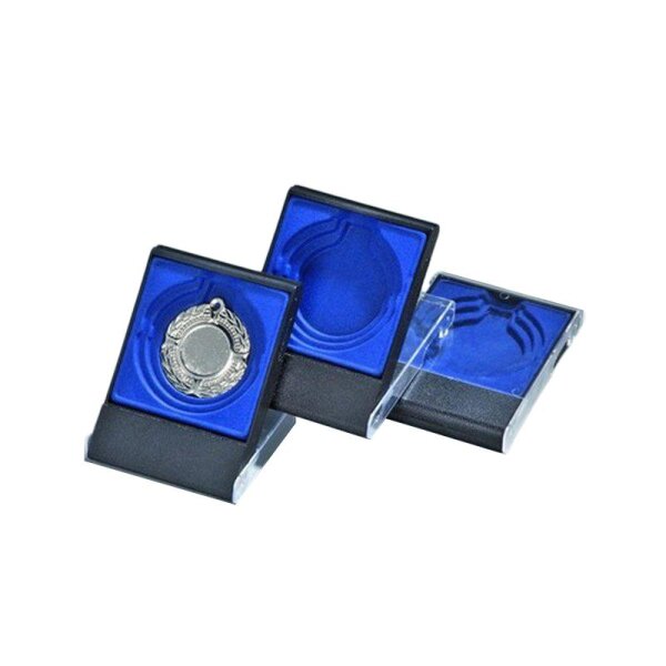 Klarsicht-Etui für Medaillen bis Ø 70 mm blau