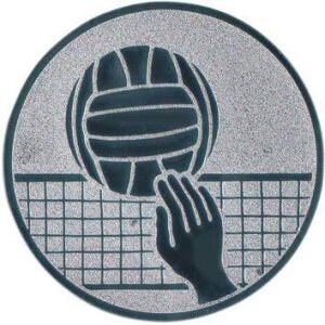 Volleyball aus Metall 50mm e257 mit einem Emblem inkl mit Alu Emblem 25mm - Medaillen Band Fanshop Lünen 20 x Medaillen Farbe: Gold 