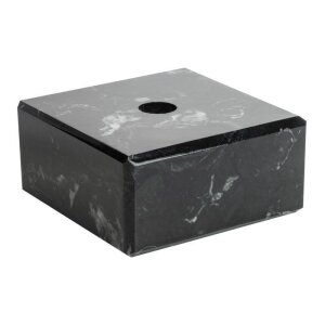 Marmorsockel mit Lochbohrung Carrara-Marmor schwarz