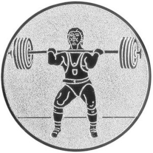 Ansicht Emblem Gewichtheben Ø50 silber